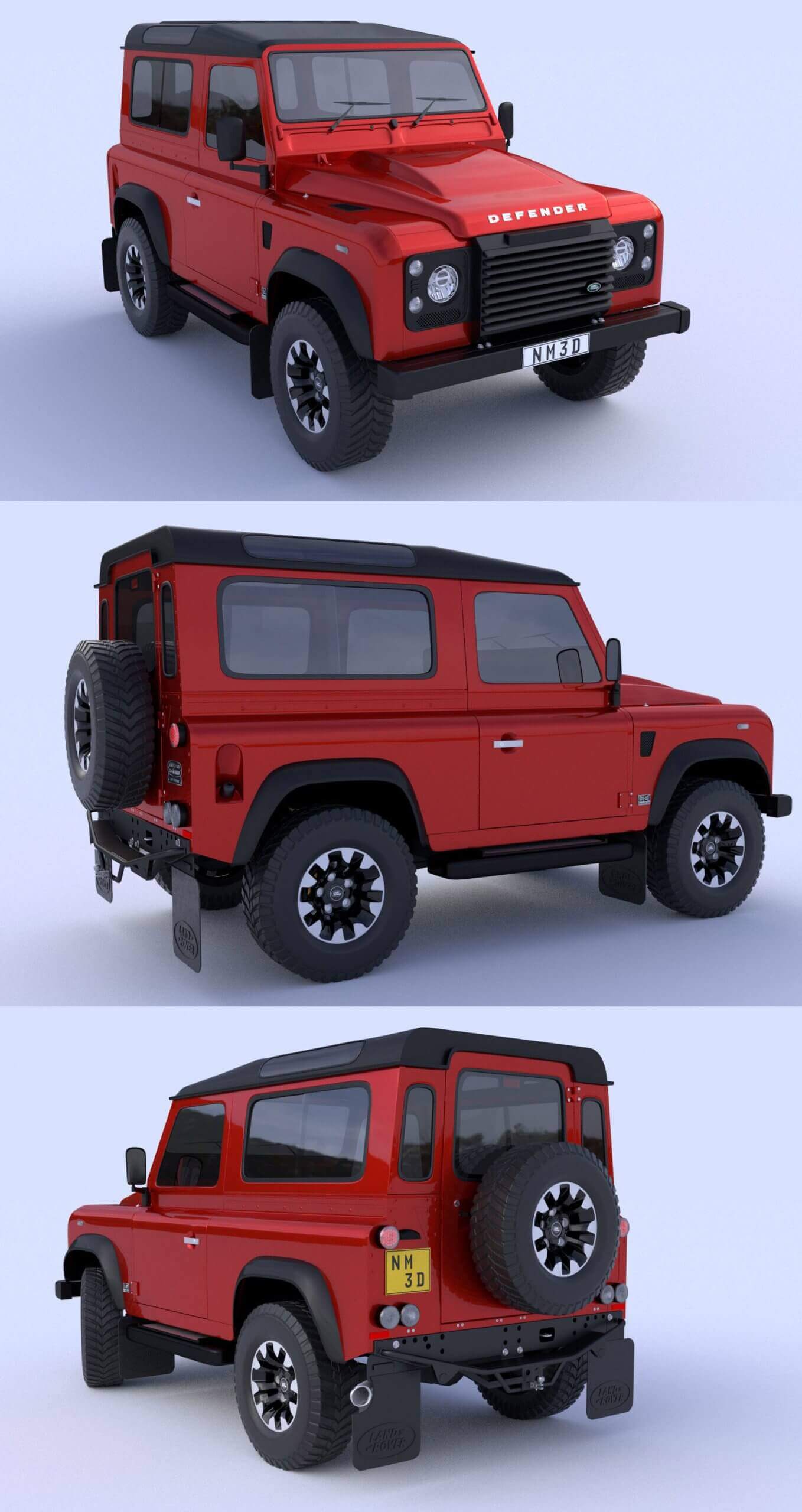 2018路虎卫士Land Rover Defender works V8越野车3D模型（FBX,3DS）插图