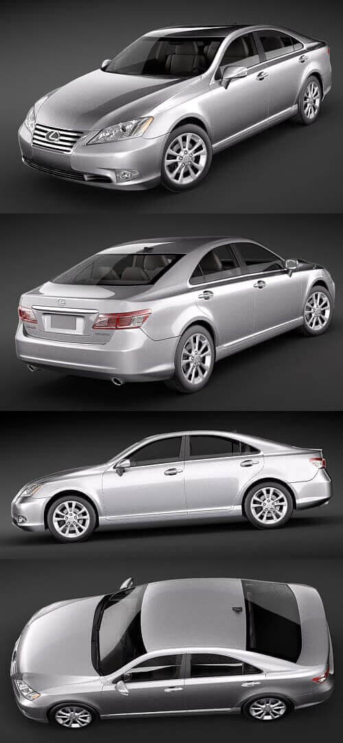 2010雷克萨斯Lexus ES 350汽车3D模型（OBJ,FBX,MAX,C4D,LWO）插图