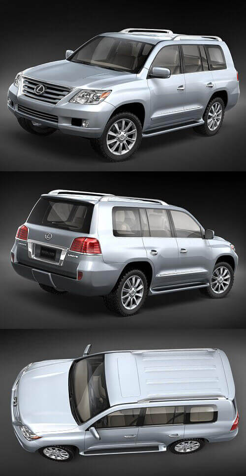 2010雷克萨斯Lexus LX570 SUV汽车3D模型（OBJ,FBX,MAX,C4D,LWO）插图