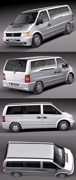 1995-2000奔驰Mercedes Vito商务汽车3D模型（OBJ,FBX,MAX,C4D,LWO）