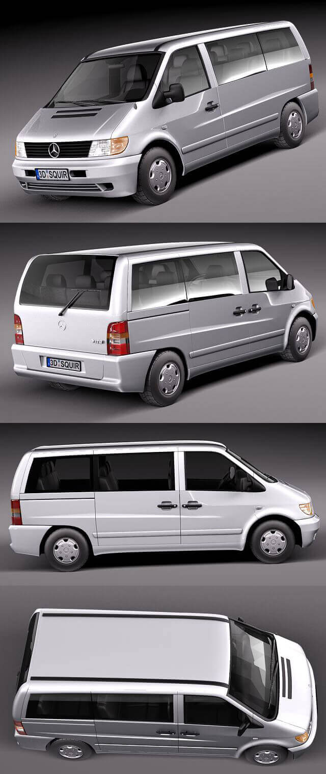 1995-2000奔驰Mercedes Vito商务汽车3D模型（OBJ,FBX,MAX,C4D,LWO）插图