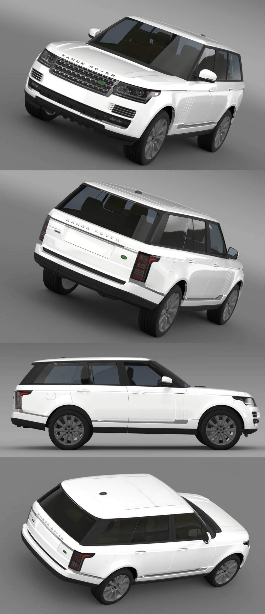 路虎揽胜Range Rover Vogue SE SDV8 L405越野车3D模型（OBJ,FBX）插图