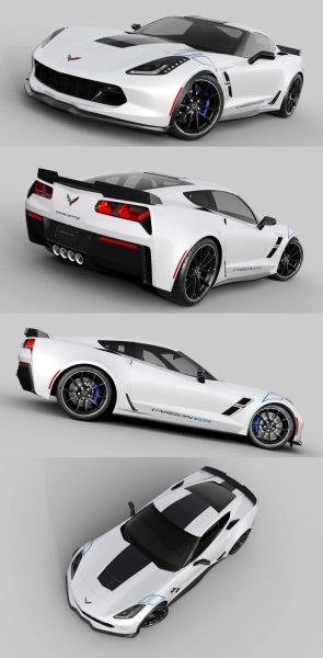 雪佛兰科尔维特Chevrolet Corvette Carbon跑车3D模型（OBJ,FBX,BLEND）