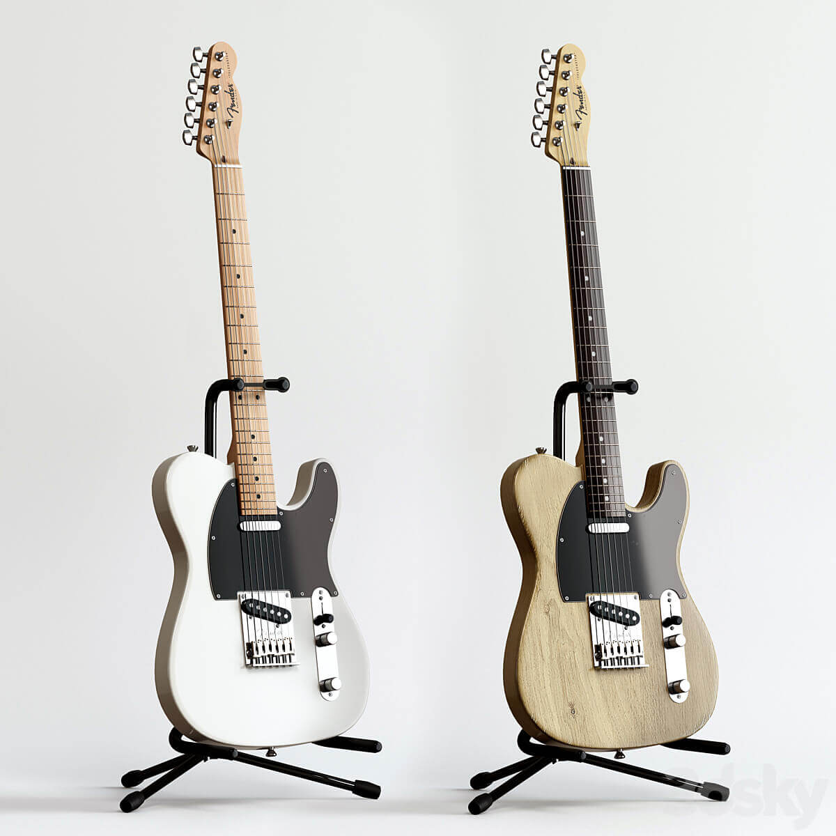 Fender Telecaster电吉他3D模型（FBX,MAX）插图