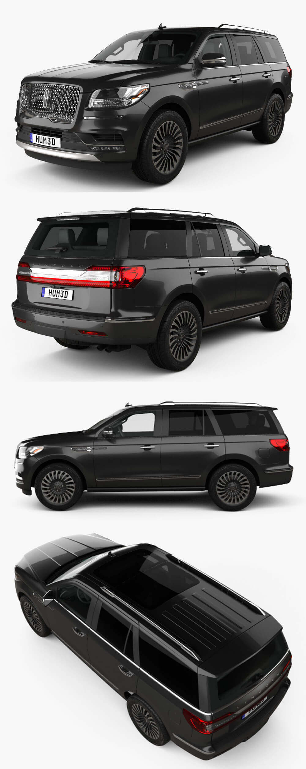 Lincoln Navigator Black Label 2020林肯领航员黑标SUV汽车3D模型（OBJ,FBX,MAX,C4D,LWO）插图