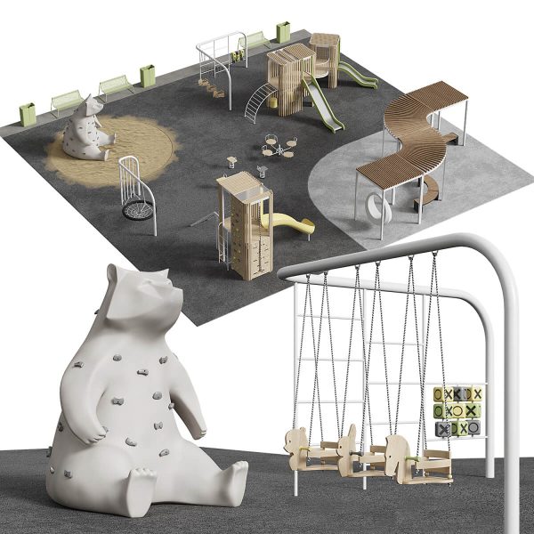 现代儿童游乐场3D模型（FBX,MAX）