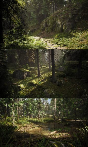 北欧针叶树生物群系游戏场景模型