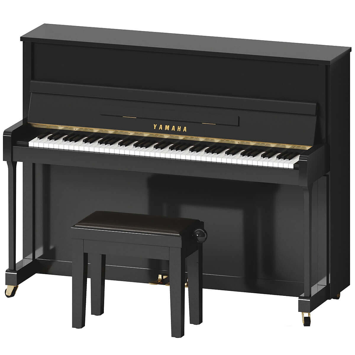 带长凳的雅马哈Yamaha b2 PE钢琴3D模型（OBJ,MAX）插图