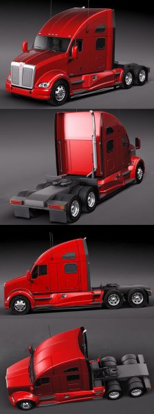 2010 Kenworth T700牵引车 卡车3D模型（OBJ,FBX,MAX）