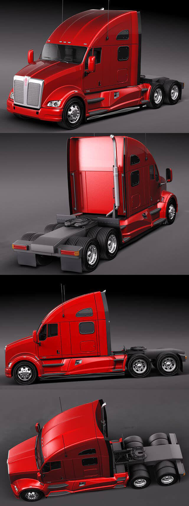 2010 Kenworth T700牵引车 卡车3D模型（OBJ,FBX,MAX）插图