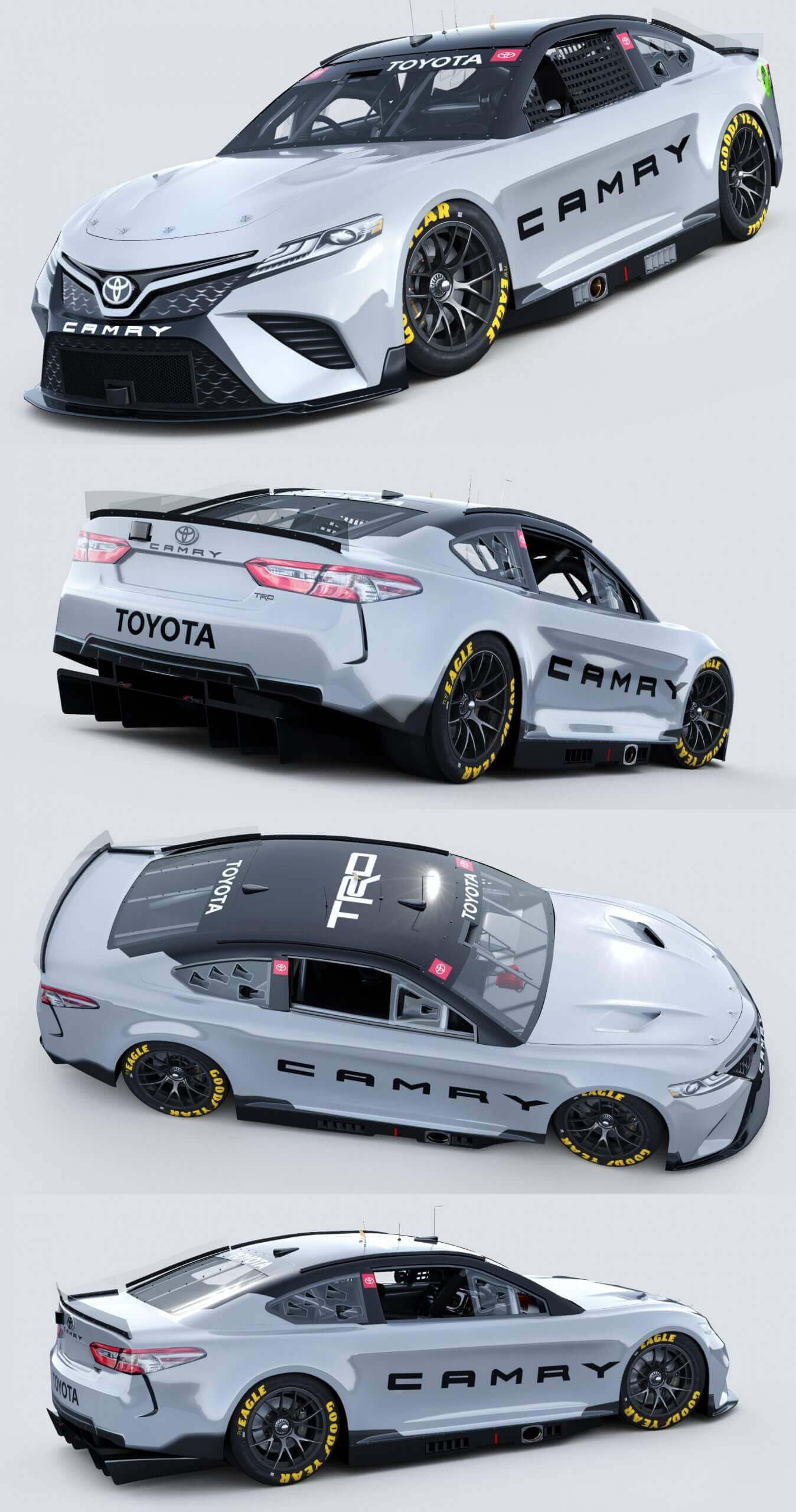 2022丰田凯美瑞Toyota Camry Nascar Nextgen跑车3D模型（OBJ,FBX,MAX）插图