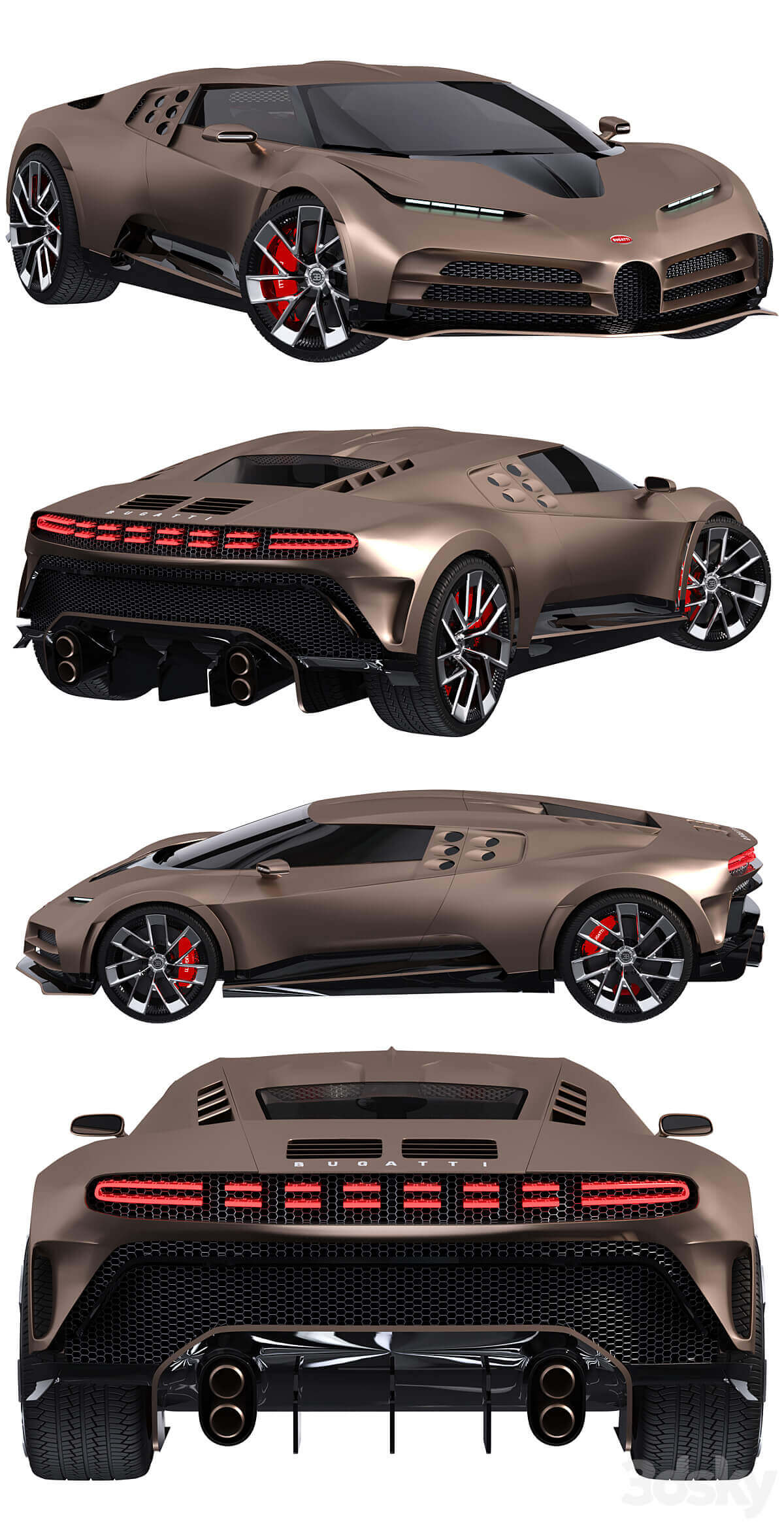 布加迪Bugatti Centodieci跑车3D模型（OBJ,FBX,MAX）插图