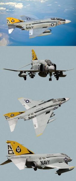F-4J Fantom 3D模型-MAX,FBX,OBJ,TEX