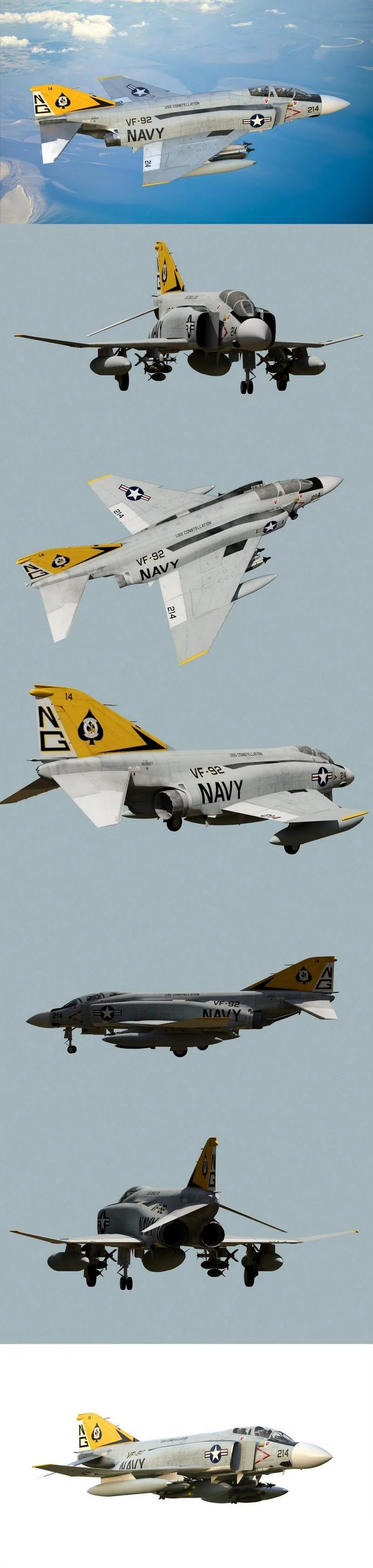 F-4J Fantom 3D模型-MAX,FBX,OBJ,TEX插图