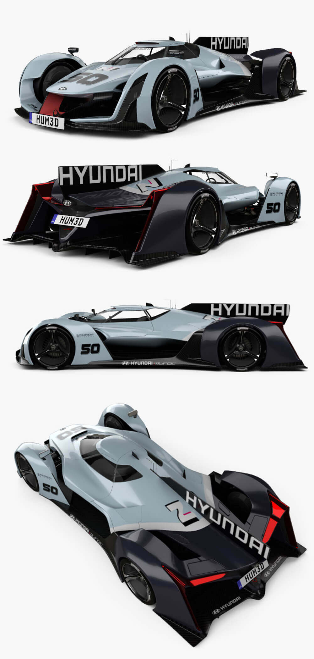 现代Hyundai N 2022 Vision Gran Turismo概念车3D模型（OBJ,FBX,MAX,C4D,LWO）插图