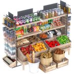包含蔬菜 水果 面包 红酒的商店货架3D模型（OBJ,FBX,MAX）