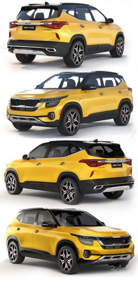 2022起亚Kia Seltos SX SUV汽车3D模型（OBJ,FBX,MAX,C4D,LWO）