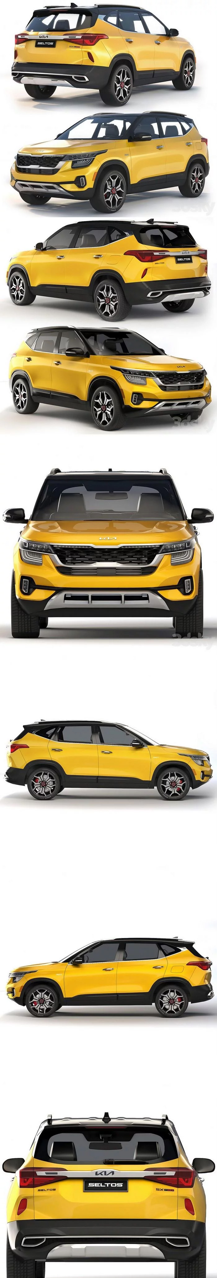 2022起亚Kia Seltos SX SUV汽车3D模型（OBJ,FBX,MAX,C4D,LWO）插图