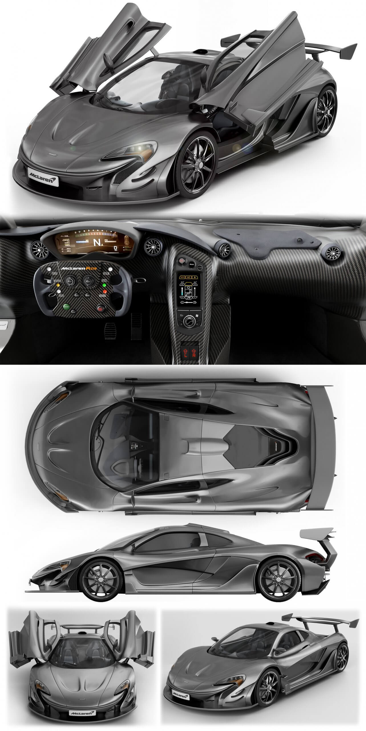 迈凯伦McLaren P1跑车3D模型（OBJ,FBX,MAX）插图