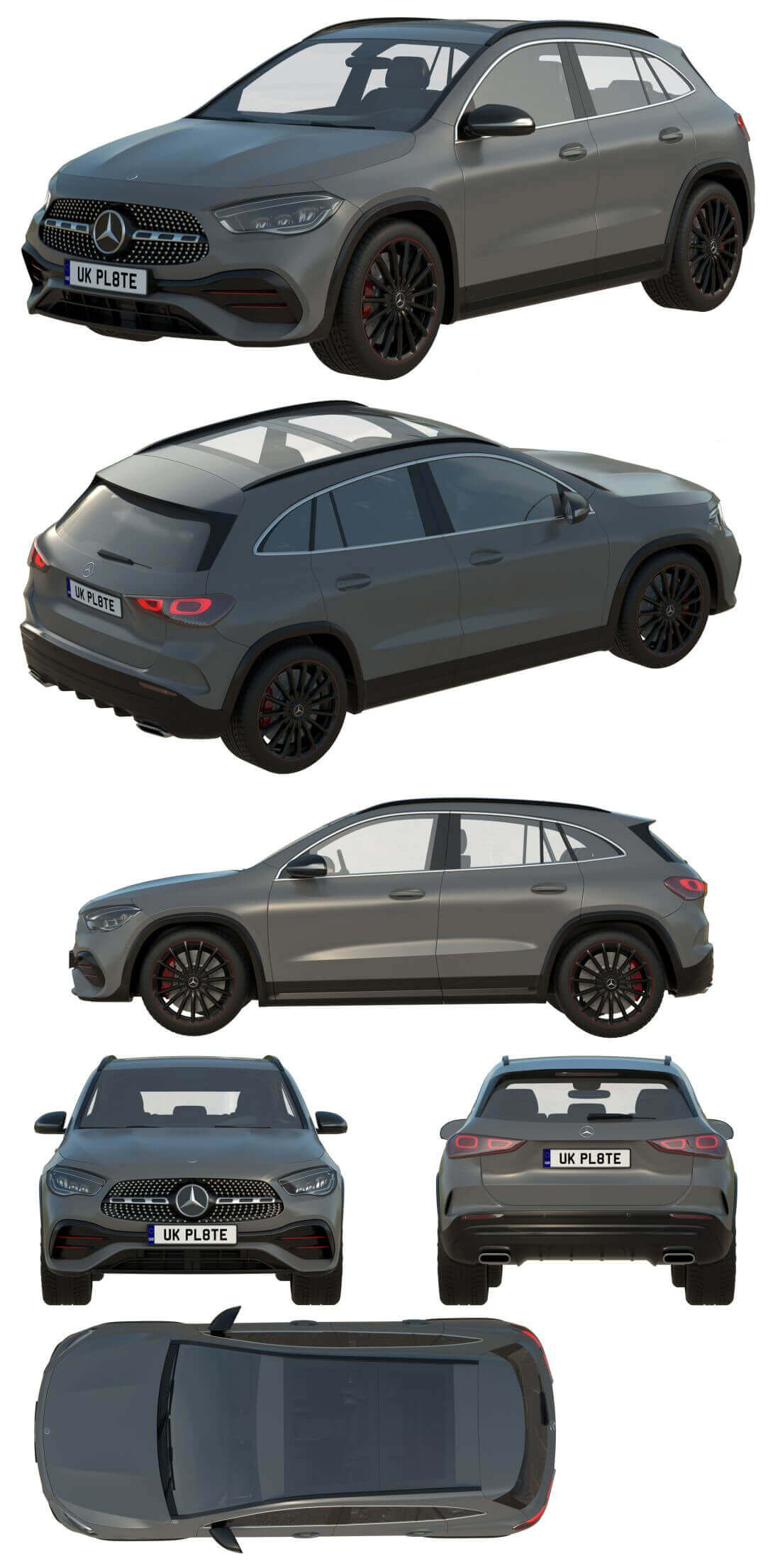 2020奔驰Mercedes-Benz GLA汽车3D模型（OBJ,FBX,MAX,C4D,LWO）插图