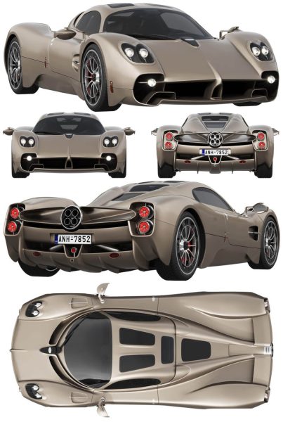 帕加尼Pagani Utopia跑车3D模型（OBJ,FBX,MAX）