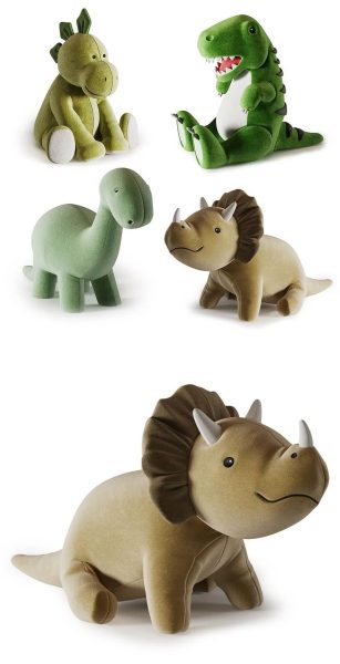 4种可爱毛绒恐龙玩具恐龙布偶3D模型（OBJ,MAX）