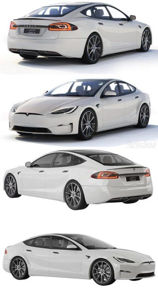 特斯拉 Model S 2021 3D模型-MAX | FBX | OBJ | TEX