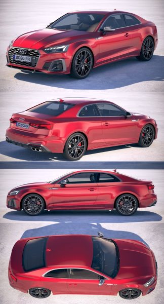 2020奥迪Audi S5 Coupe汽车3D模型（OBJ,FBX,MAX）