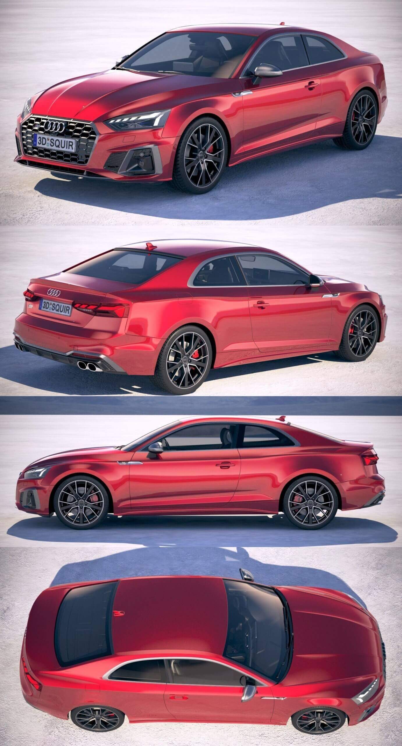 2020奥迪Audi S5 Coupe汽车3D模型（OBJ,FBX,MAX）插图