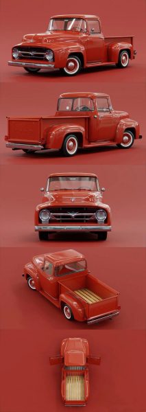 1956 福特 F-100汽车3D模型（MAX | FBX | OBJ ）