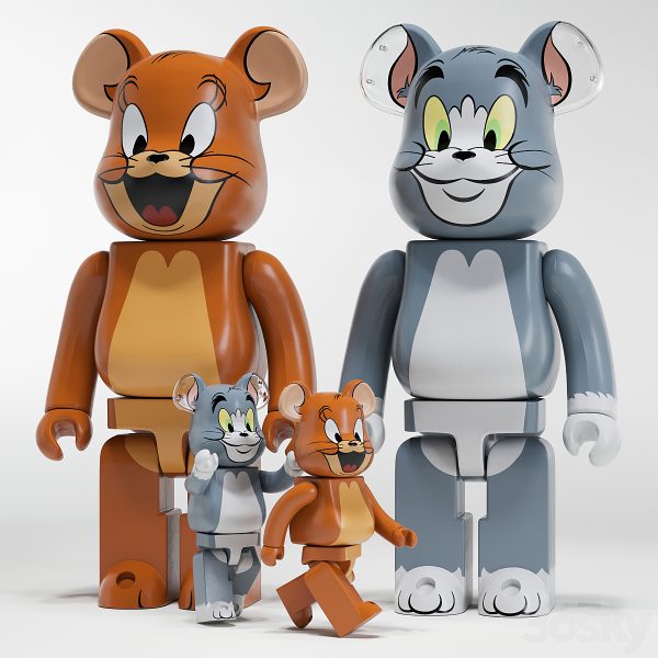 Bearbrick Tom和Jerry猫和老鼠公仔3D模型（OBJ,FBX,MAX）