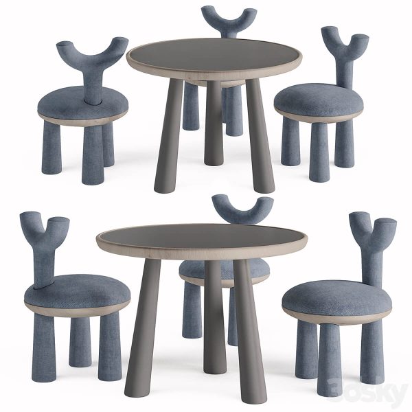 Flow儿童桌椅3D模型（OBJ,FBX,MAX）