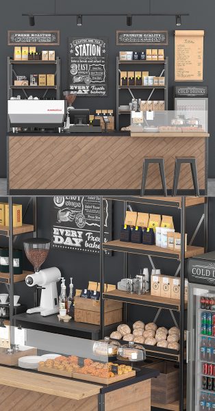 非常实用的咖啡店3D模型（FBX,MAX）