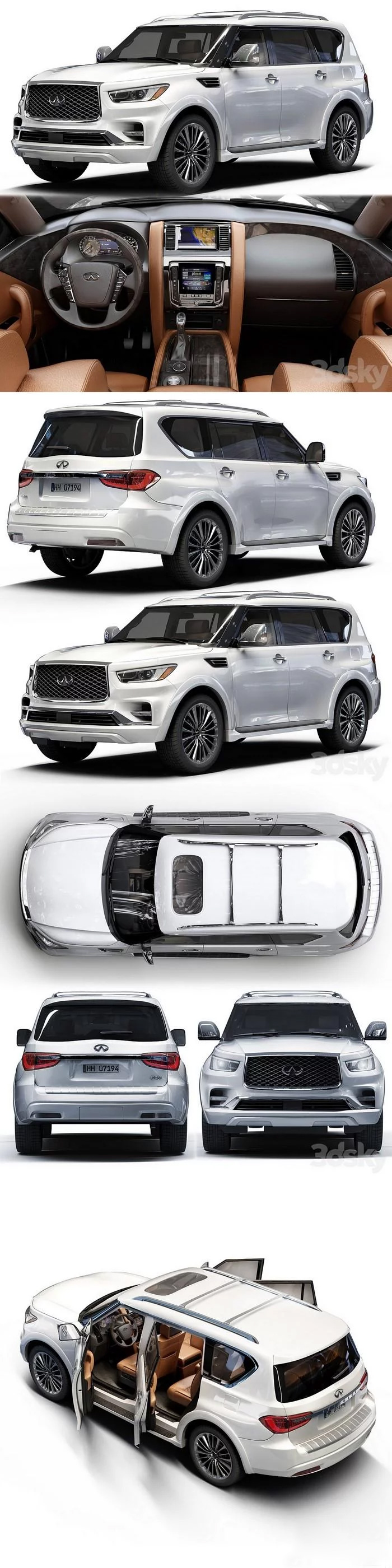 INFINITI QX80 3D汽车模型（MAX | FBX | OBJ）插图