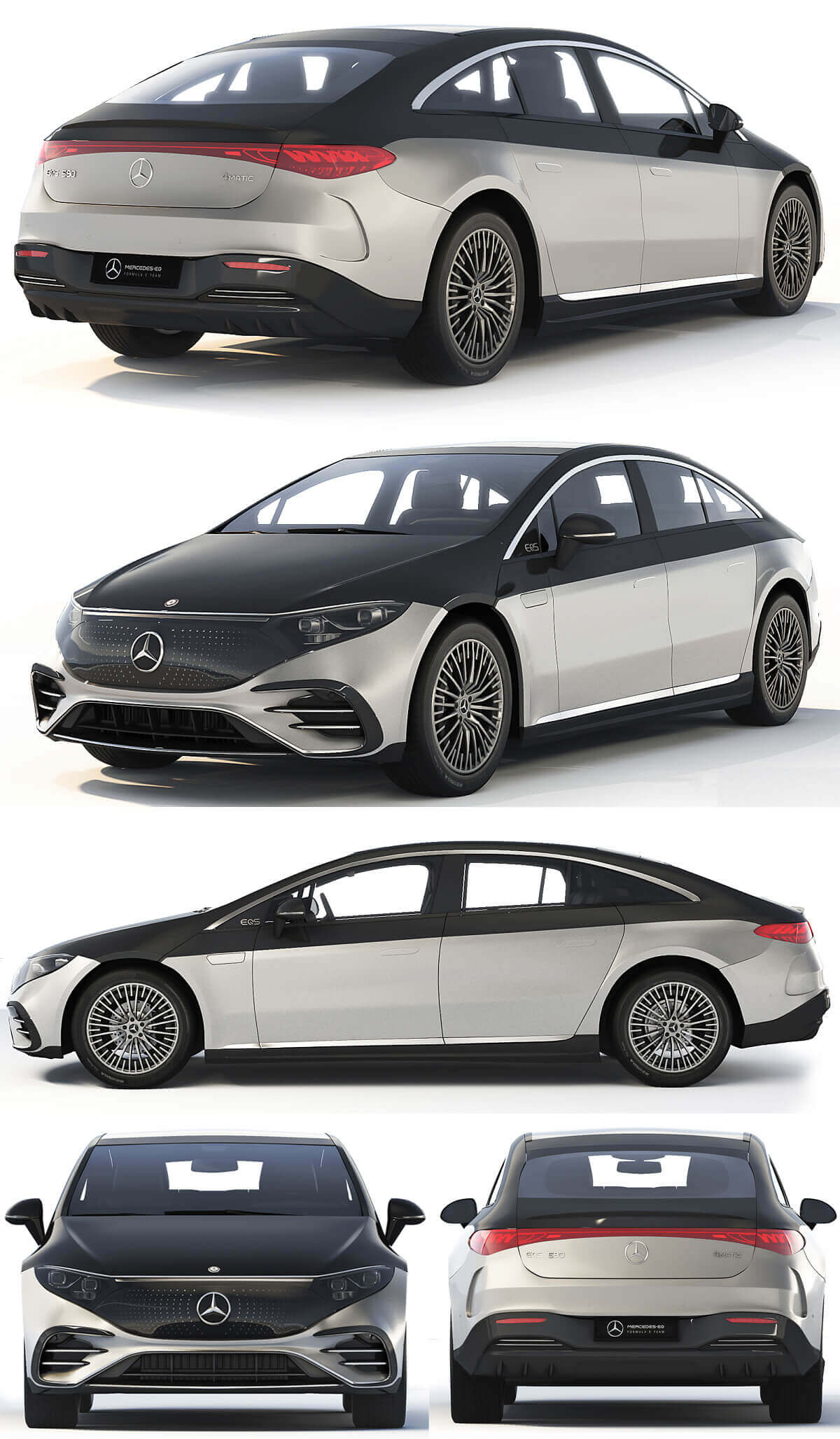 2022奔驰Mercedes-Benz EQS电动汽车3D模型（OBJ,FBX,MAX）插图