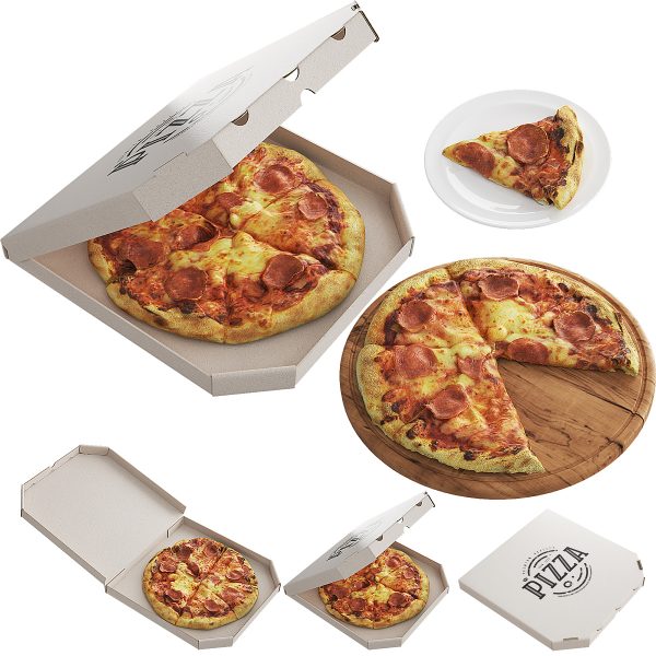 带有包装盒的必胜客披萨3D模型（MAX）
