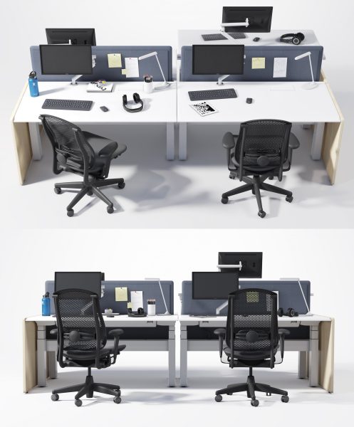 Renew Link员工办公桌和Celle办公椅 办公室家具3D模型（MAX）