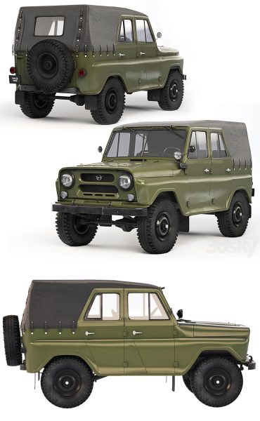 1970 UAZ 469军用吉普车3D模型（OBJ,FBX,MAX,C4D,LWO）