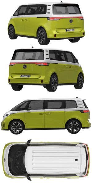 2023大众Volkswagen ID. Buzz电动商用车3D模型（OBJ,FBX,MAX）