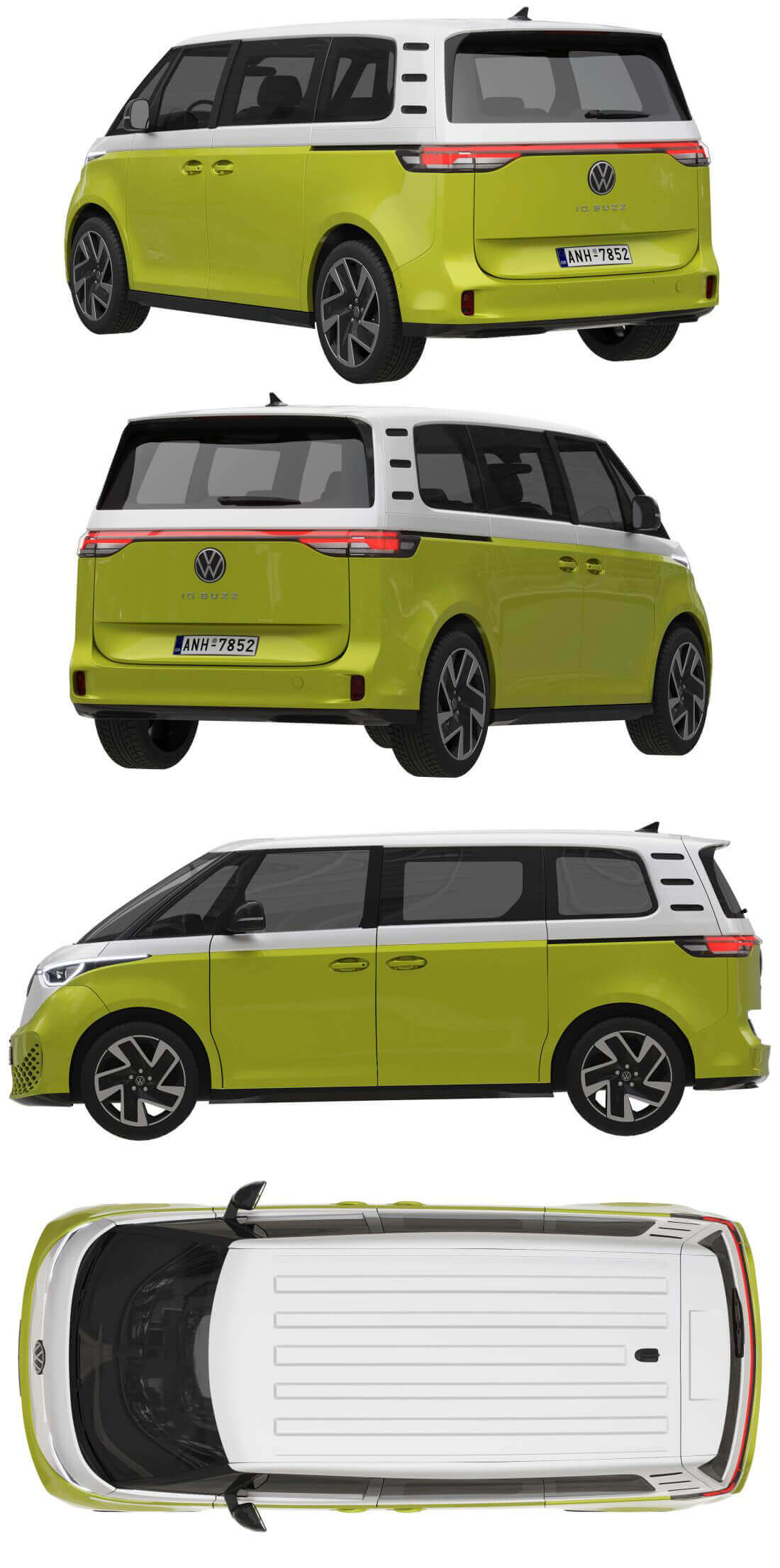 2023大众Volkswagen ID. Buzz电动商用车3D模型（OBJ,FBX,MAX）插图