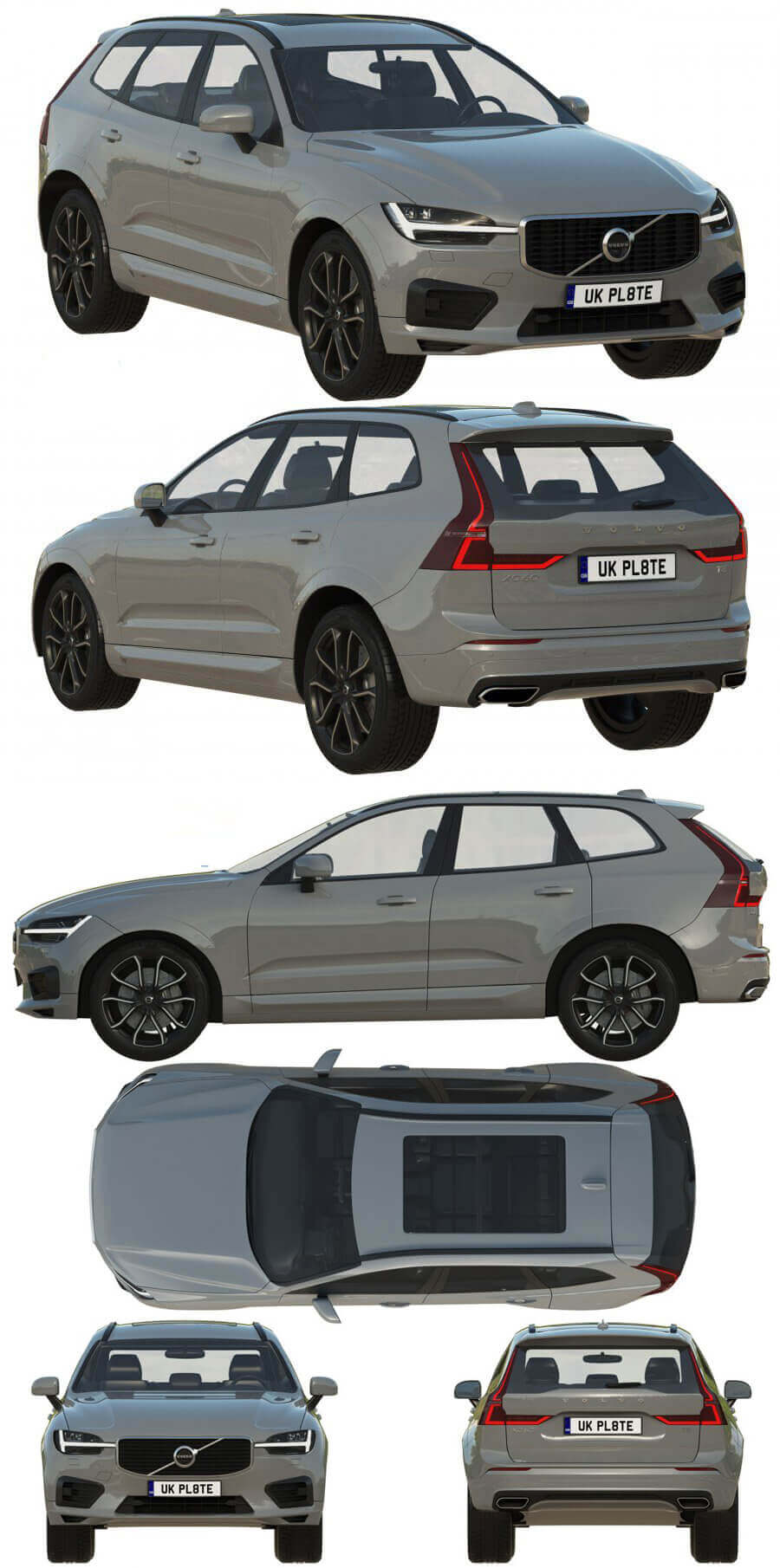 沃尔沃Volvo XC60 R-Design SUV汽车3D模型（OBJ,FBX,MAX）插图