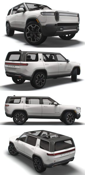 2022 Rivian R1S Adventure电动SUV汽车3D模型（OBJ,FBX）