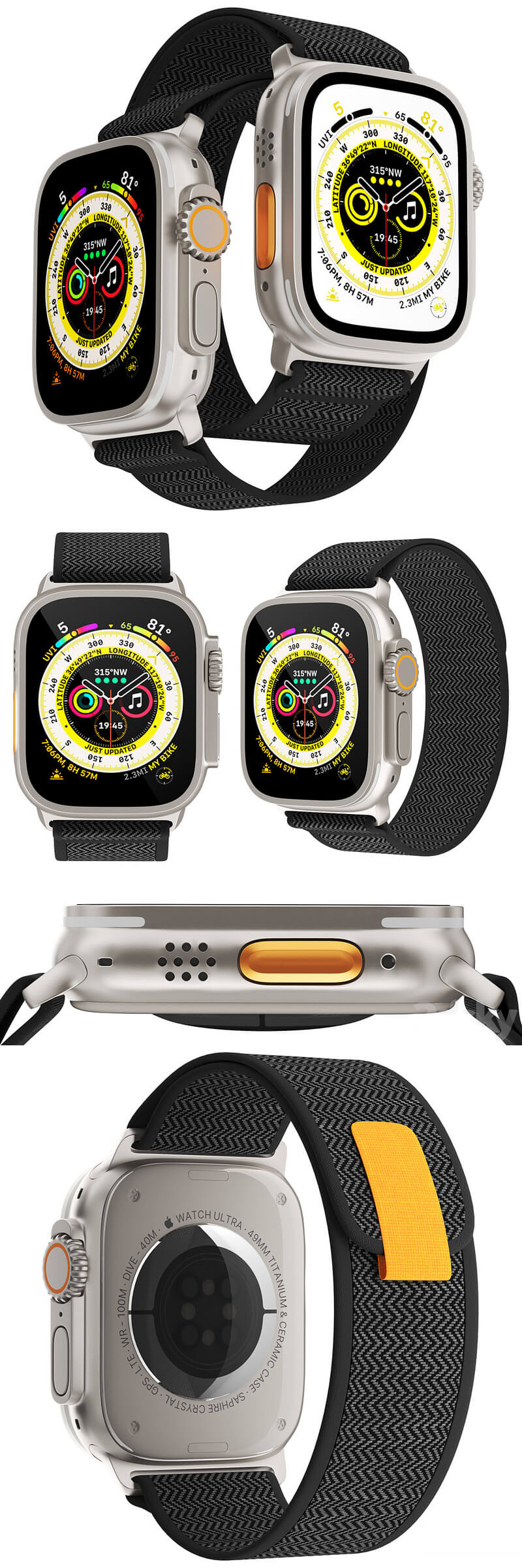 Apple Watch Ultra苹果智能手表3D 模型（MAX | OBJ ）插图