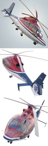 Eurocopter EC155直升机飞机3D模型（OBJ,FBX,MAX）