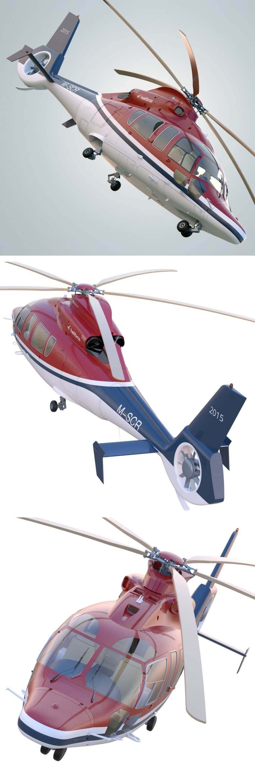 Eurocopter EC155直升机飞机3D模型（OBJ,FBX,MAX）插图