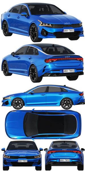 2022款起亚K5汽车3D模型（OBJ,FBX,MAX,C4D,LWO）