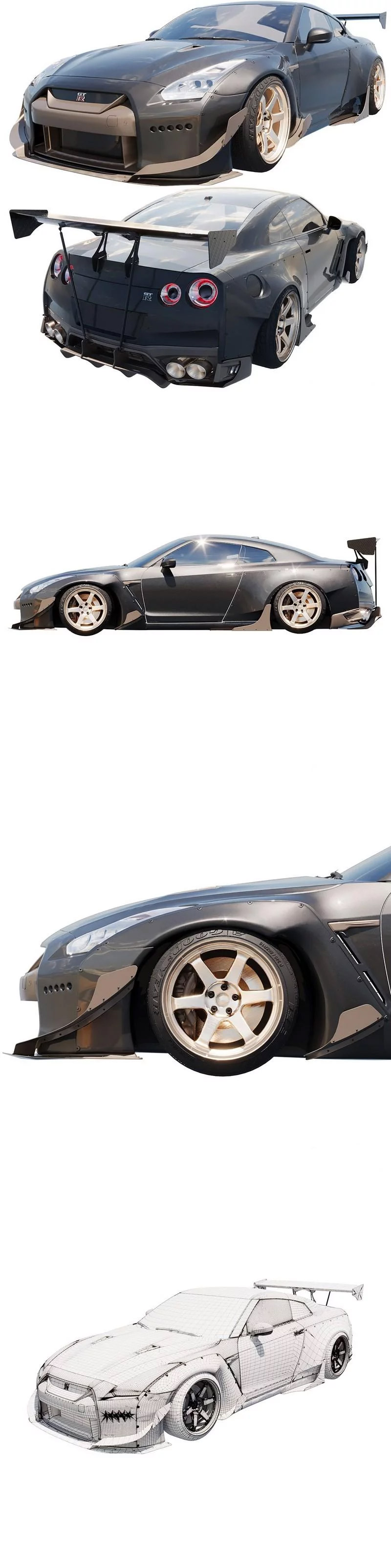 日产 R35  GT-R汽车3D模型（MAX | FBX | OBJ | TEX）插图