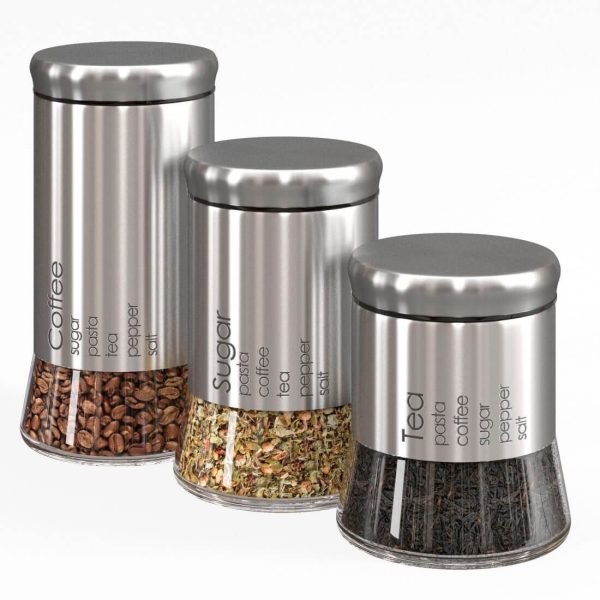 金属质感的装有咖啡豆糖和茶叶的罐子3D模型（OBJ,FBX,MAX）