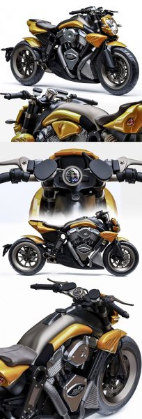 CRS Duu low poly 摩托车3D模型（OBJ,FBX,MAX）