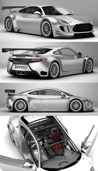高品质的Generic Sports Car GT3跑车3D模型（FBX,MAX,C4D,LWO）